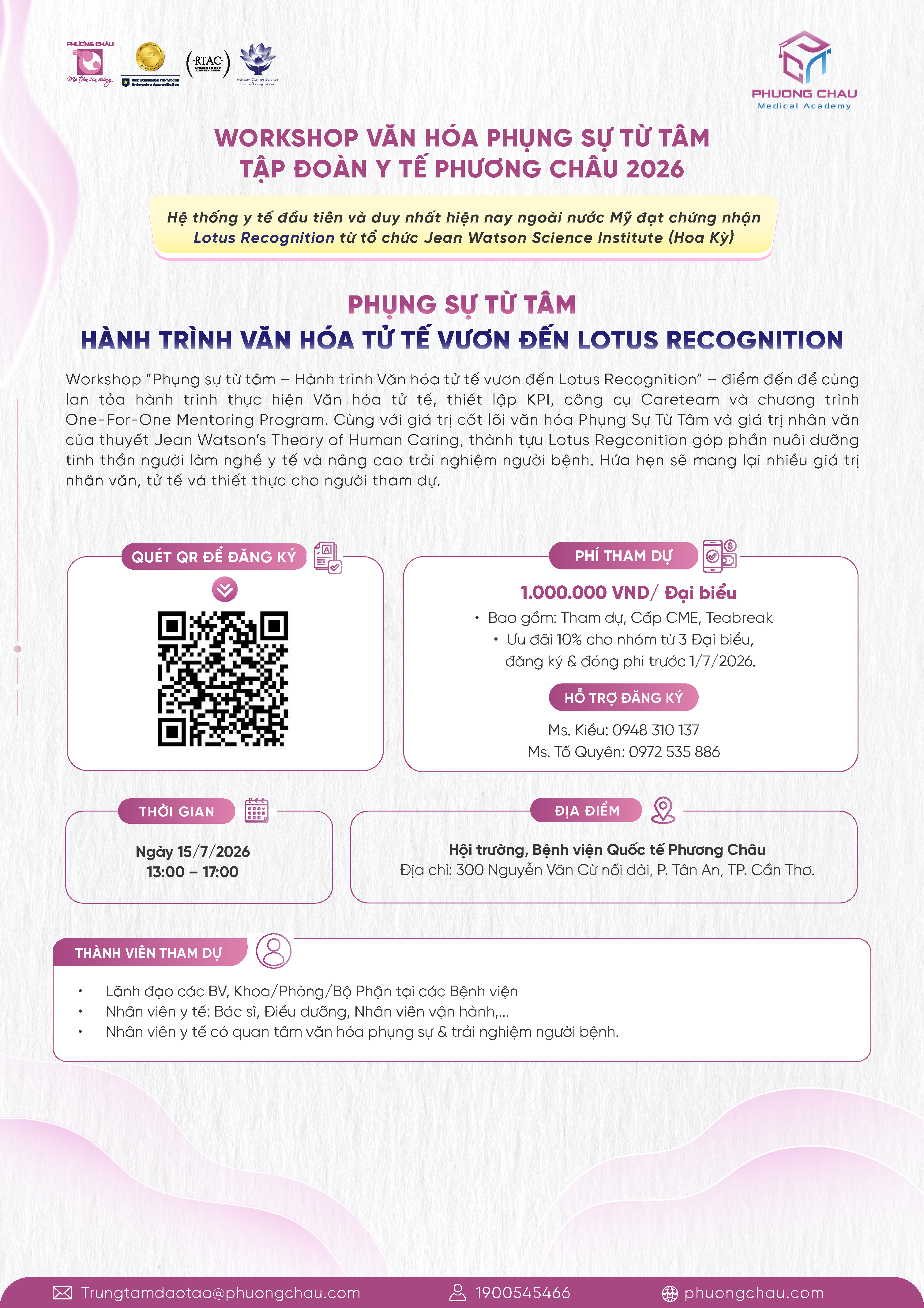 Workshop Văn hóa Phụng Sự Từ Tâm 2026: Hành trình Văn hóa tử tế vươn đến Lotus Recognition
