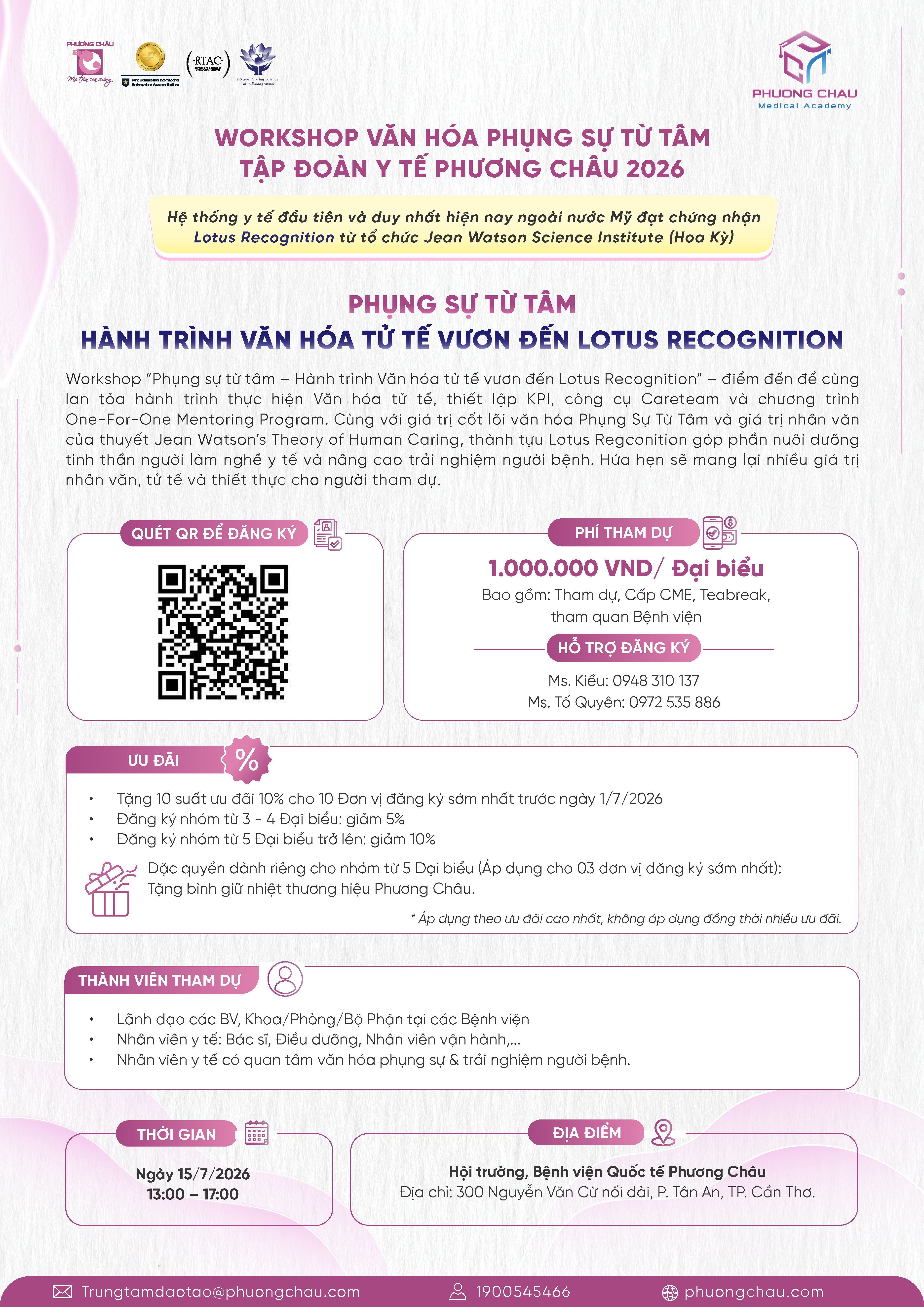 Workshop Văn hóa Phụng Sự Từ Tâm 2026: Hành trình Văn hóa tử tế vươn đến Lotus Recognition