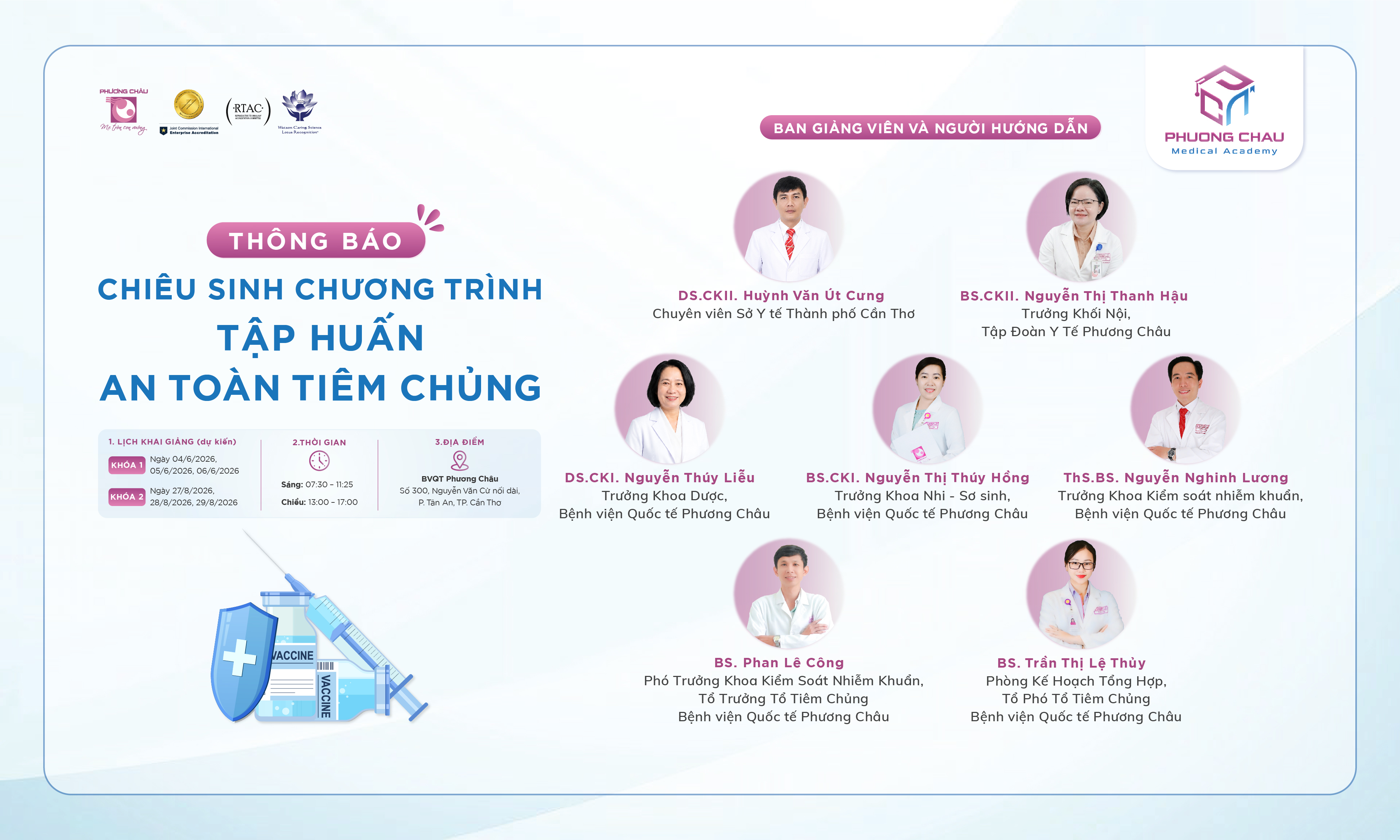 Thông Báo Đăng Ký Tham Dự Tập Huấn An Toàn Tiêm Chủng