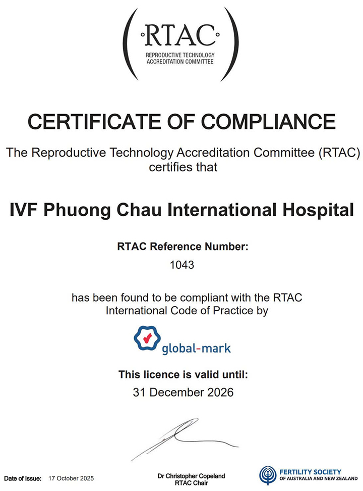 RTAC được xem là tiêu chuẩn vàng trong lĩnh vực hỗ trợ sinh sản IVF