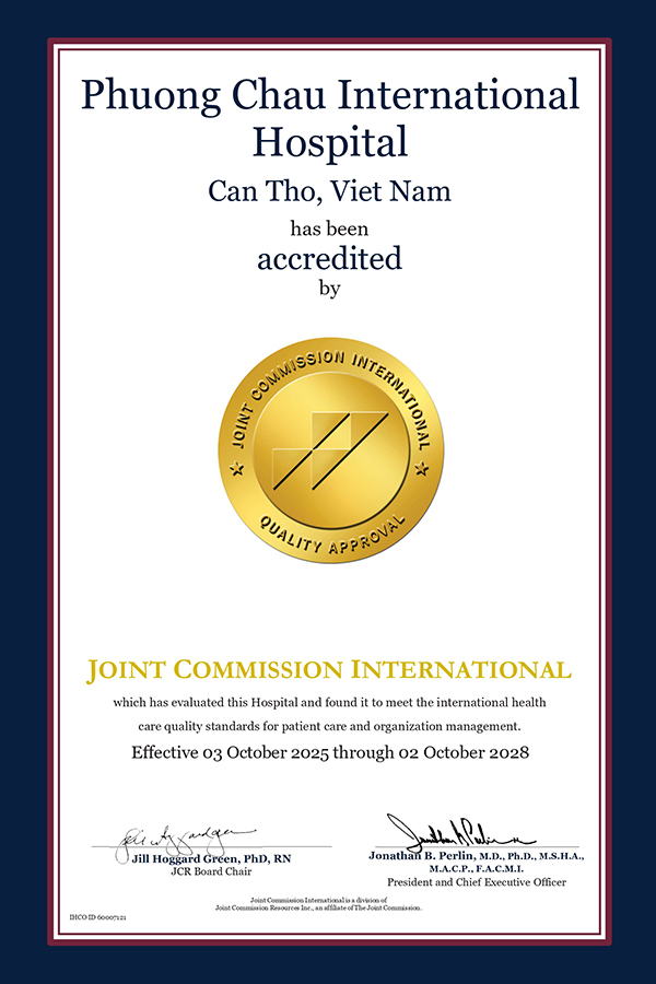 Con dấu vàng chất lượng JCI tại Bệnh viện quốc tế Phương Châu (Cần Thơ)