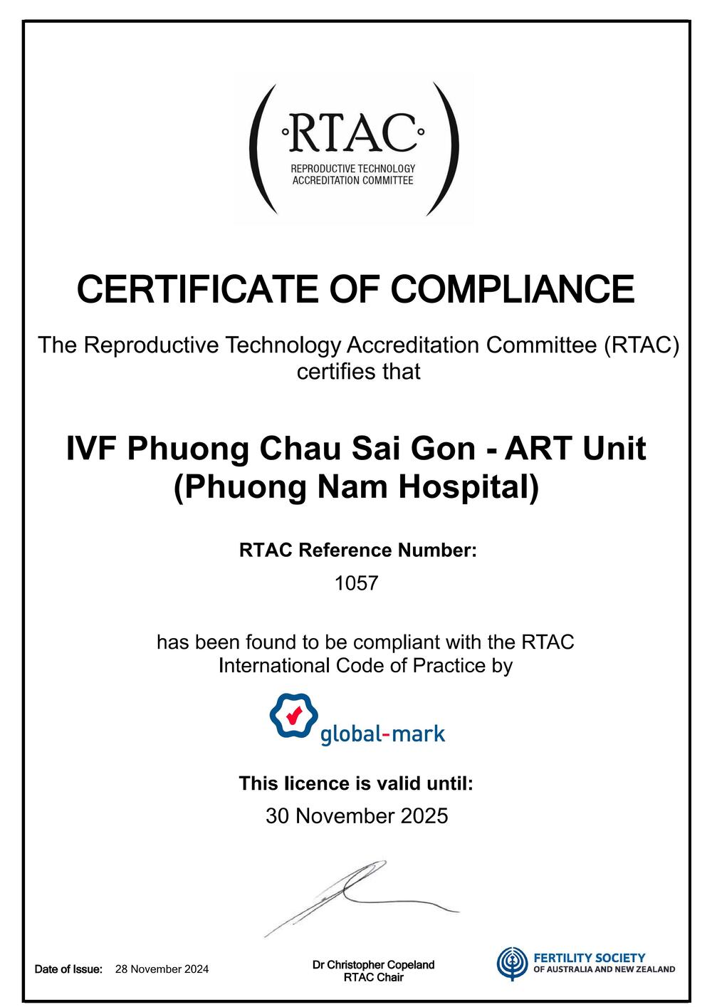 RTAC quality standards for reproductive support from Australia and New Zealand