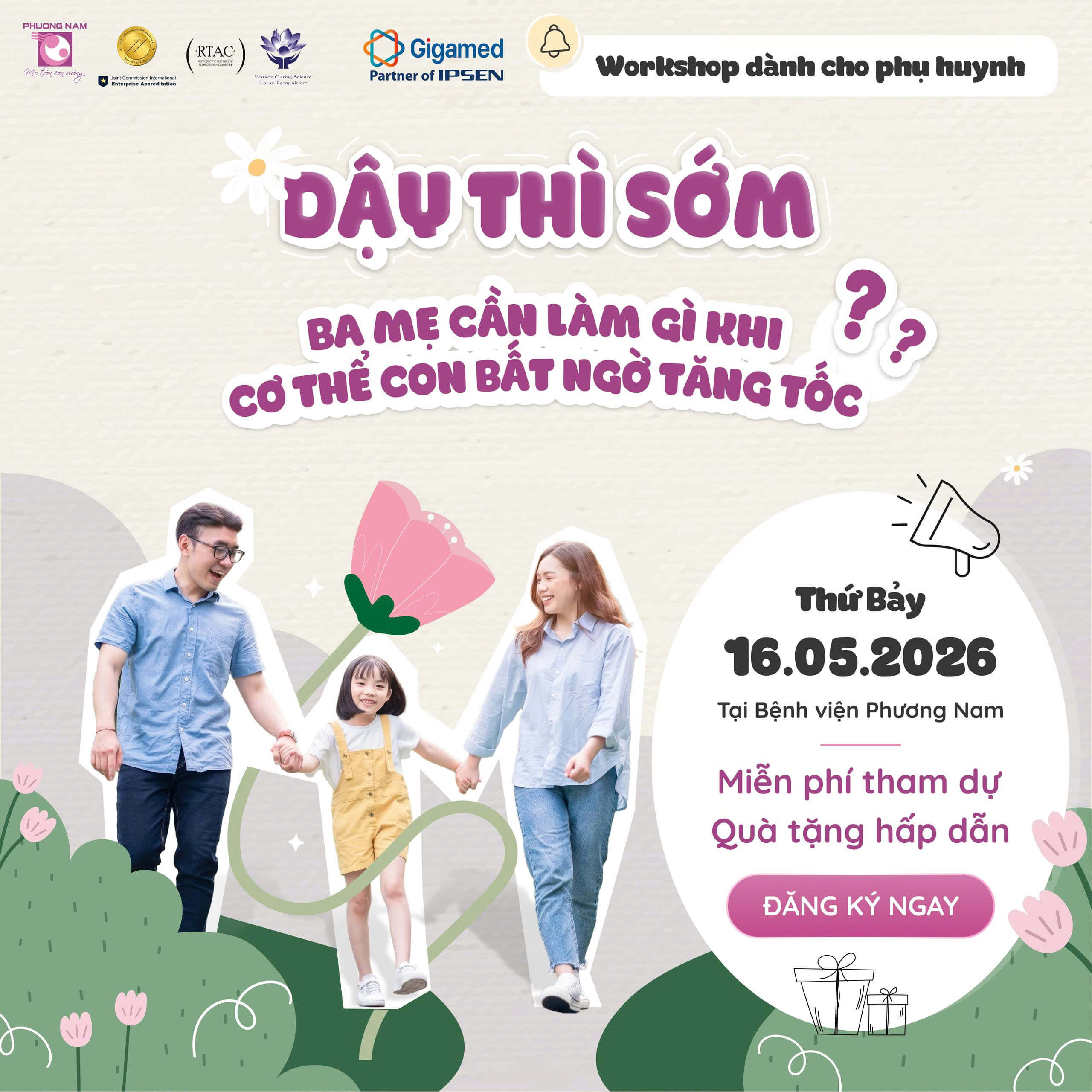 Mở đăng ký workshop chủ đề Dậy thì sớm dành cho phụ huynh