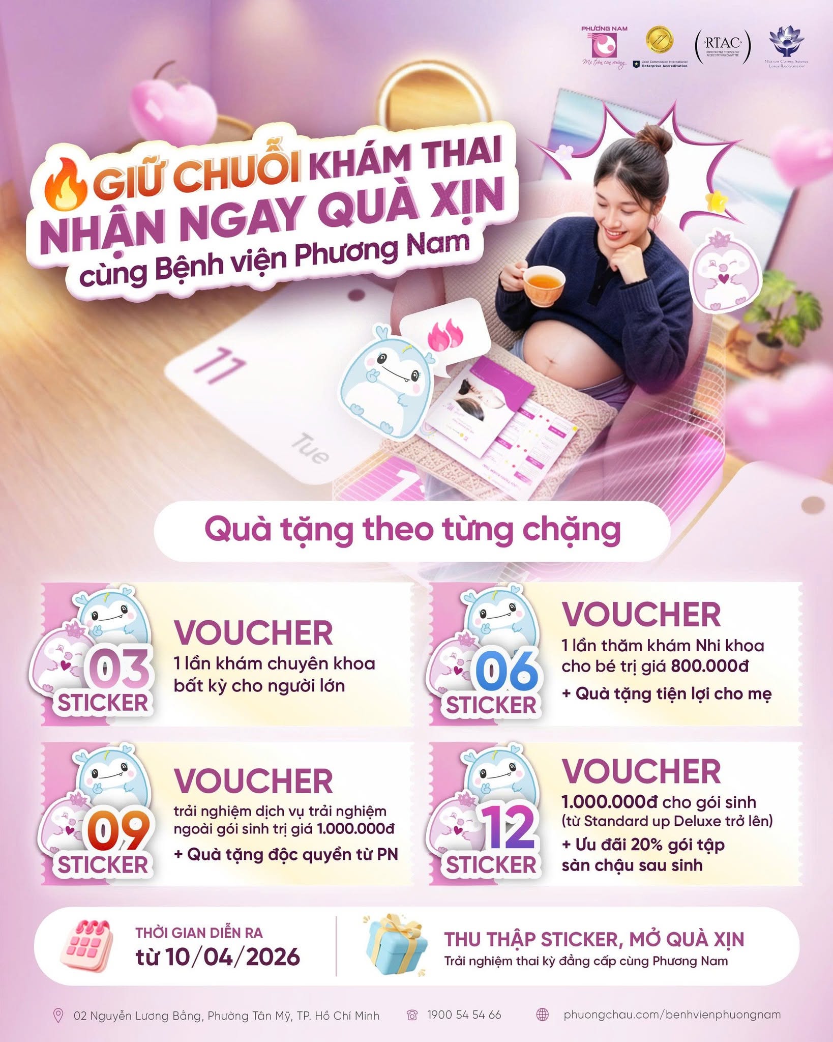 Chương trình GIỮ CHUỖI KHÁM THAI, NHẬN NGAY QUÀ TẶNG cùng Phương Nam