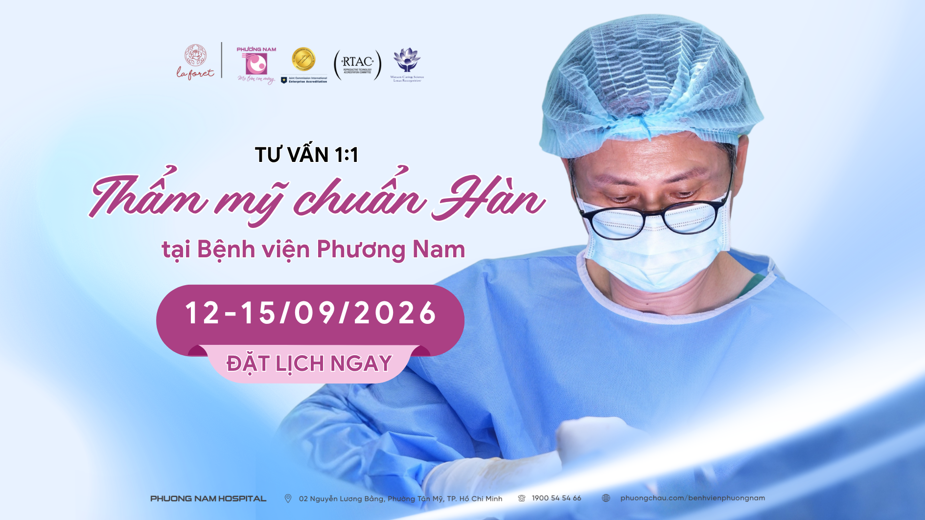 Đặt lịch tư vấn thẩm mỹ 1:1 với TS. BS. Lee Doo Yang vào tháng 09/2026