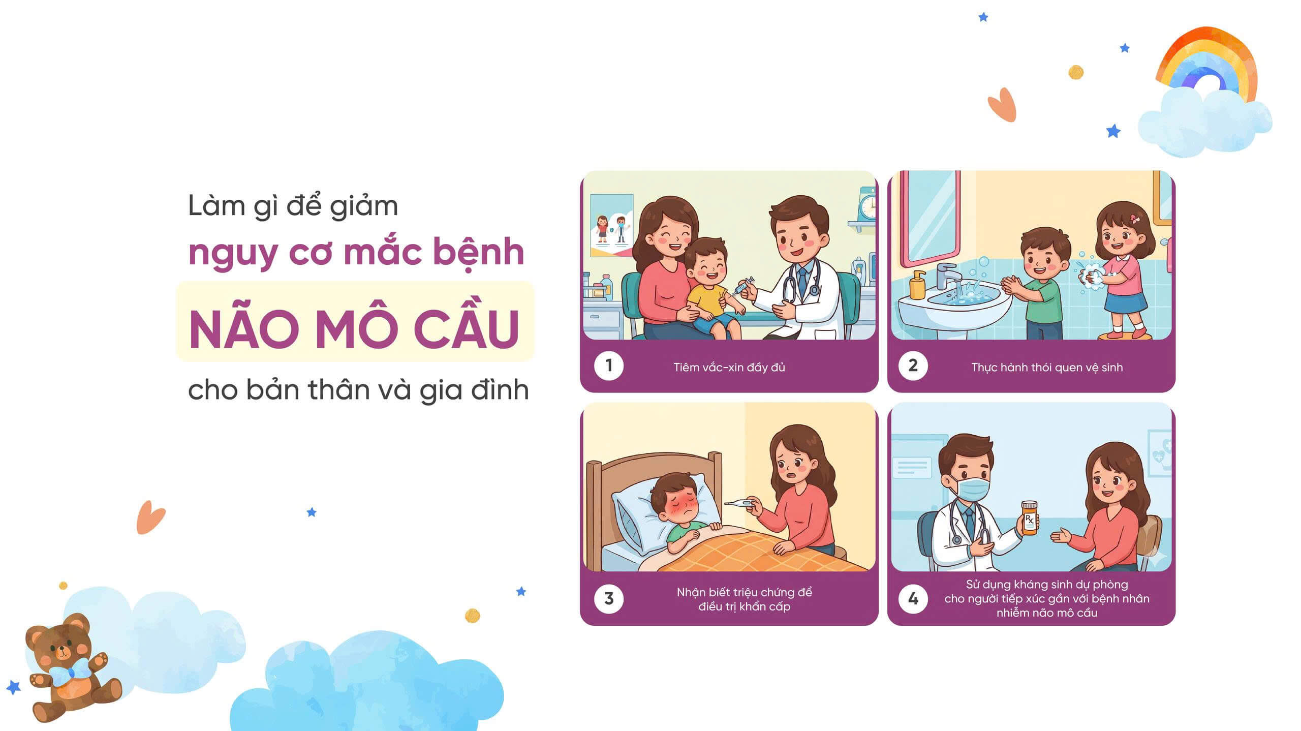 Chủ động phòng ngừa bệnh não mô cầu cho trẻ em và người lớn