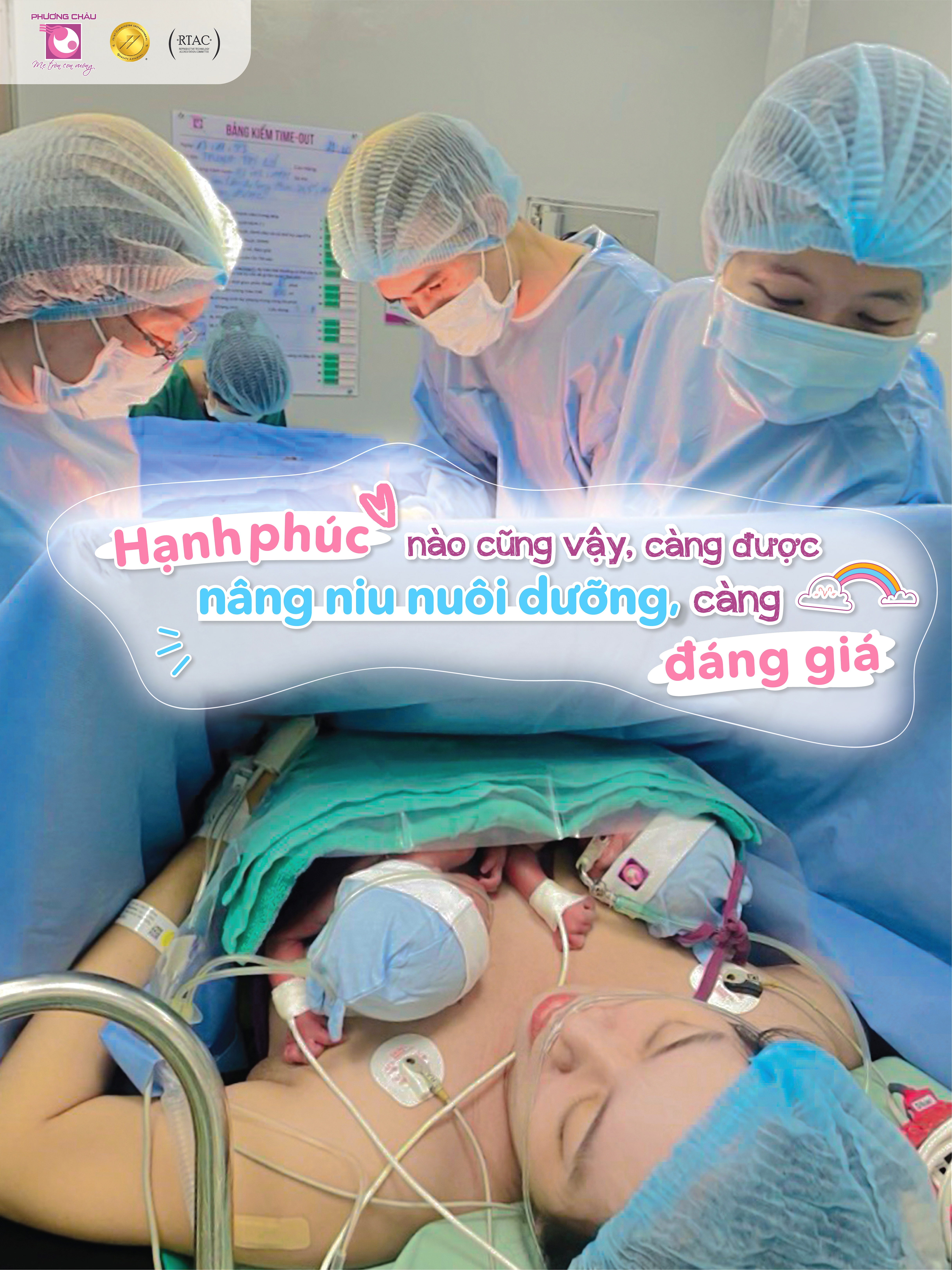 DƯỠNG SONG THAI VỚI MỘT THAI KỲ NGUY CƠ CAO VÀ SINH NỞ VUÔNG TRÒN