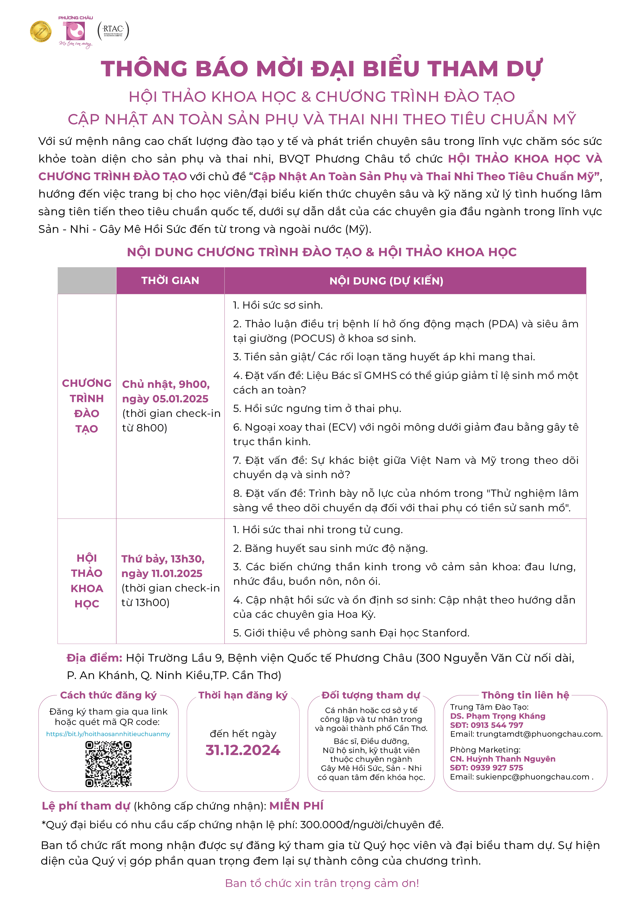 CẬP NHẬT AN TOÀN SẢN PHỤ VÀ THAI NHI THEO TIÊU CHUẨN MỸ