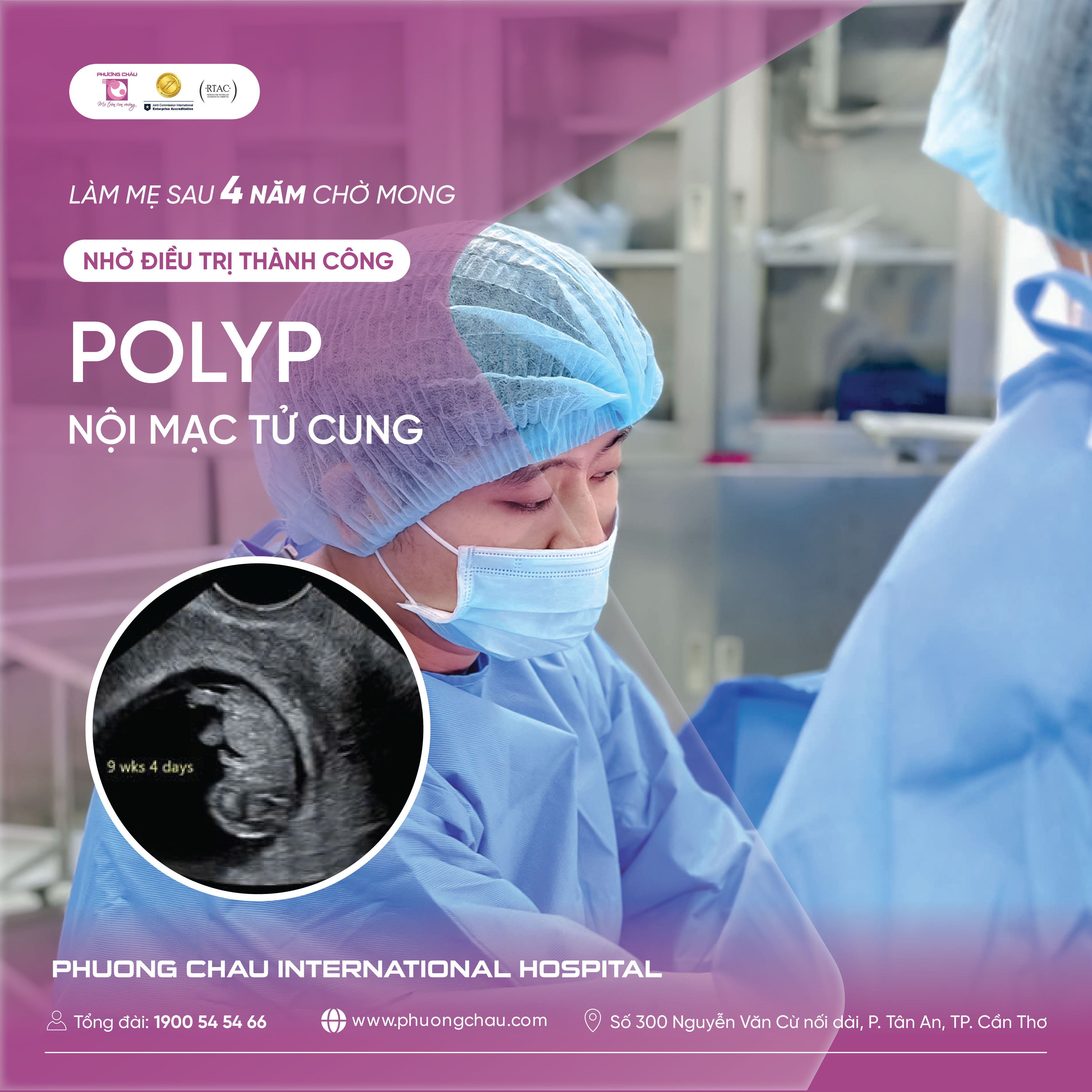 ĐÓN PHÉP MÀU LÀM MẸ SAU 4 NĂM CHỜ ĐỢI NHỜ ĐIỀU TRỊ POLYP TỬ CUNG