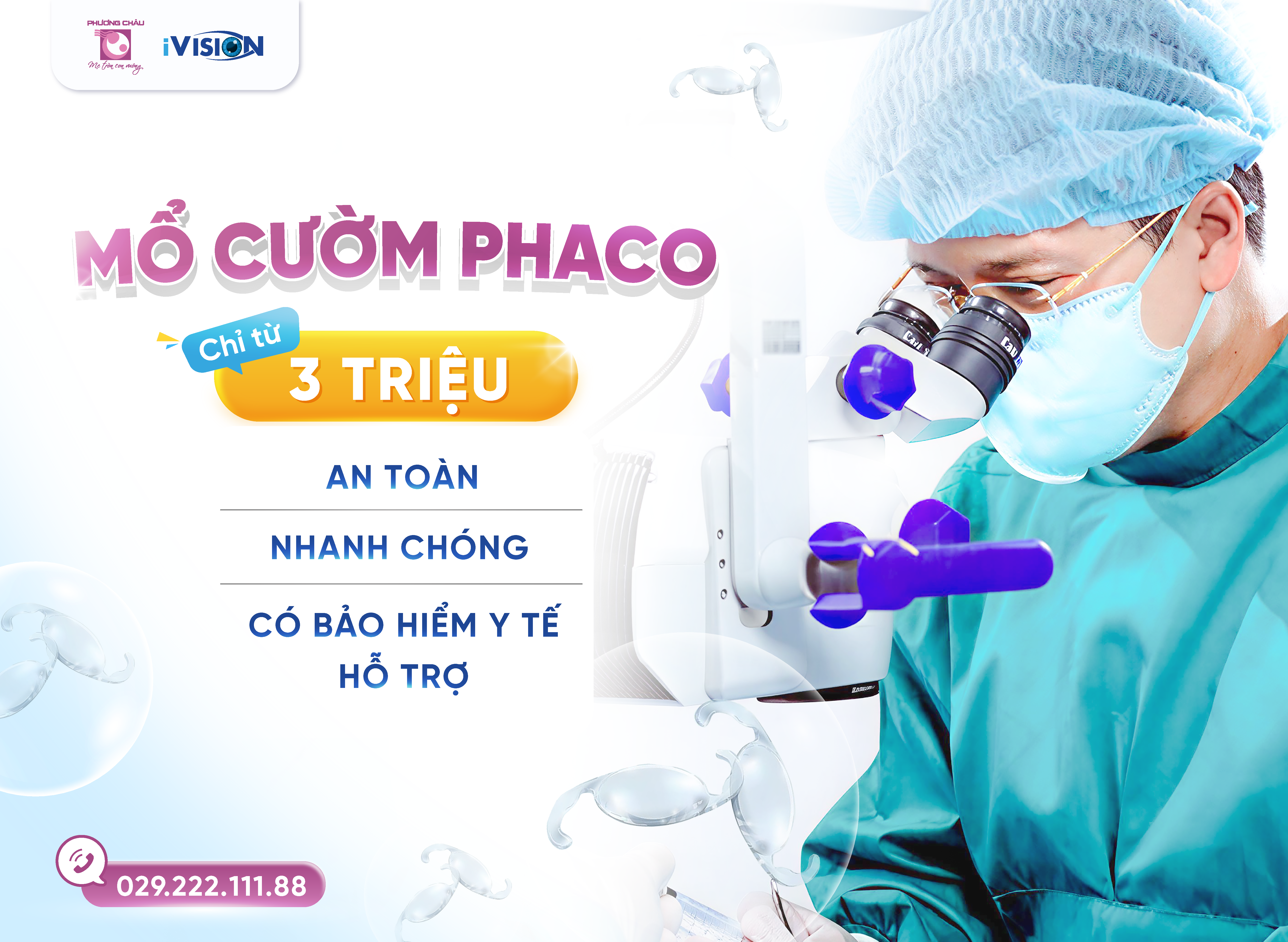 Mổ cườm Phaco chỉ từ 3 triệu: Giải pháp an toàn, nhanh chóng tại Mắt Tinh Anh Phương Châu