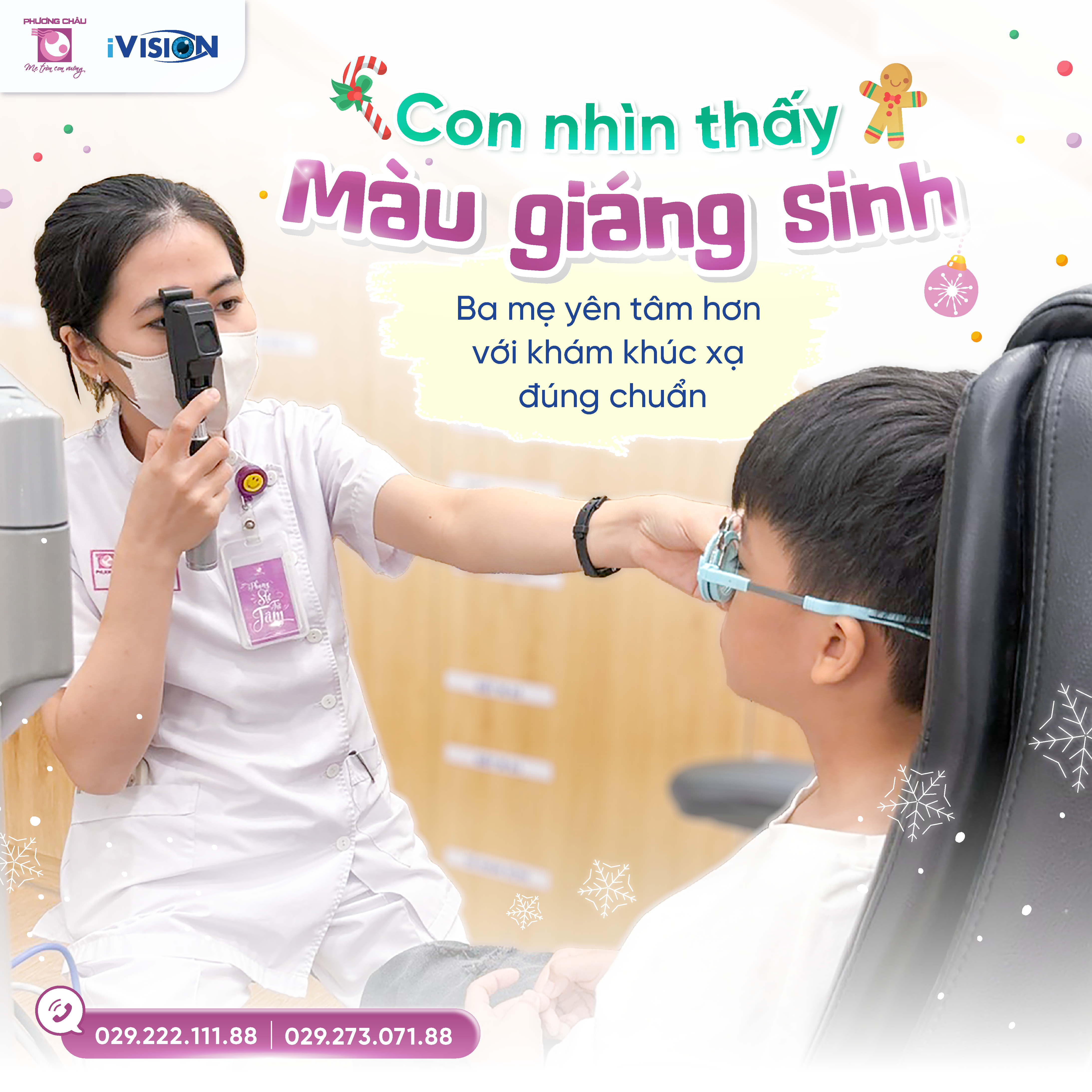 Con Nhìn Thấy Màu Giáng Sinh – Ba Mẹ Yên Tâm Hơn Với Khám Khúc Xạ Đúng Chuẩn