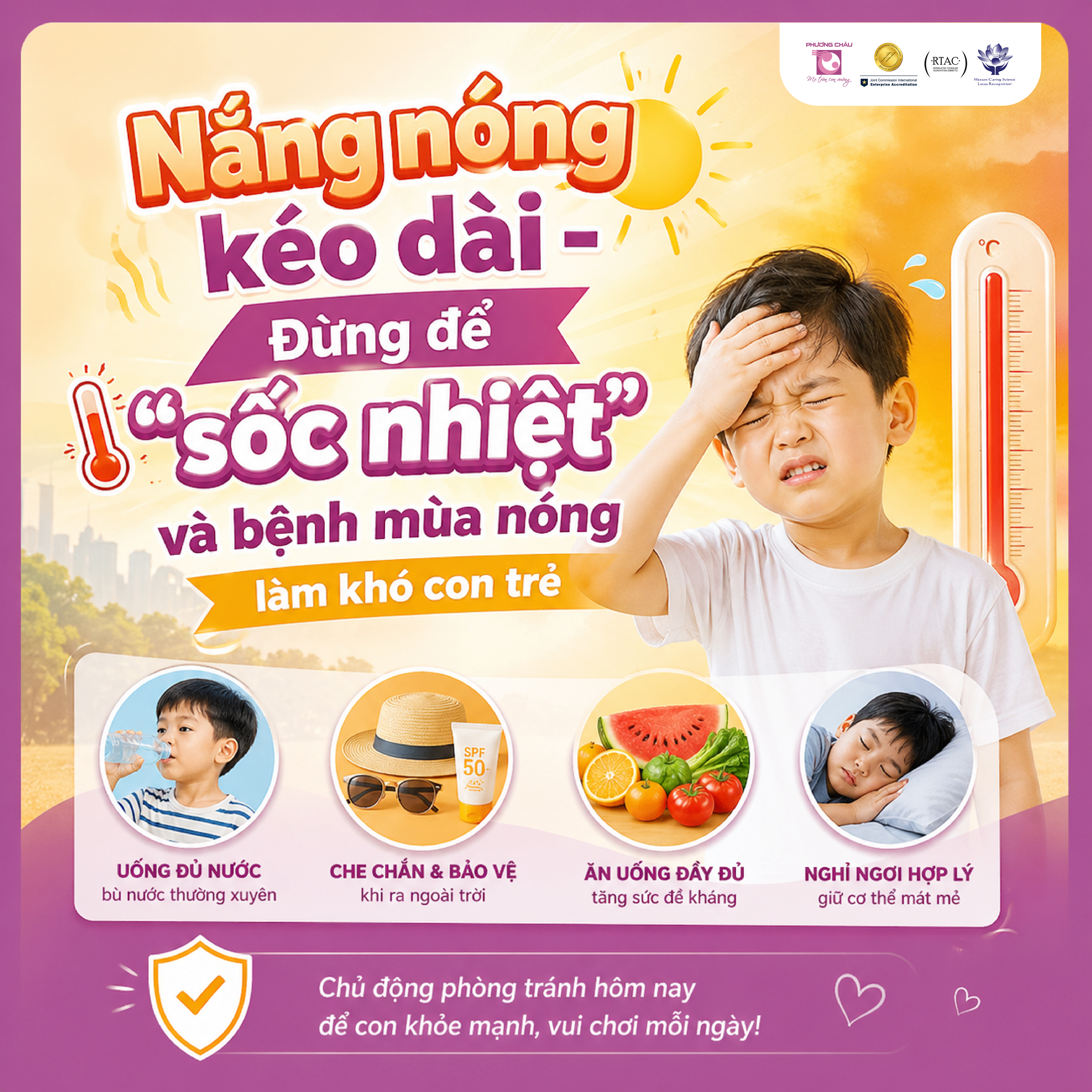 Nắng nóng kéo dài - Đừng để bệnh mùa nóng làm khó con trẻ