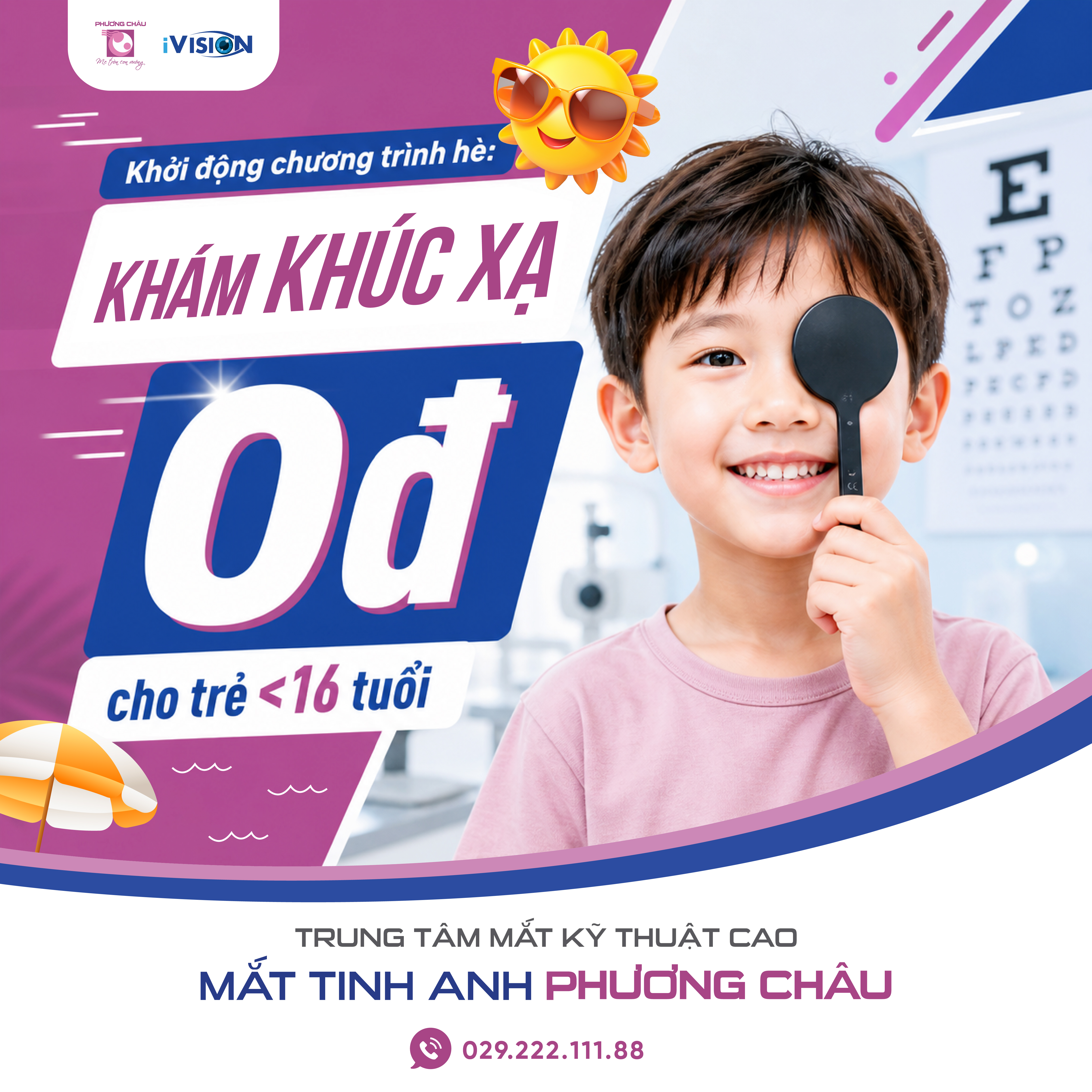 Khám Mắt 0đ Cho Trẻ Dưới 16 Tuổi Tại Mắt Tinh Anh Phương Châu