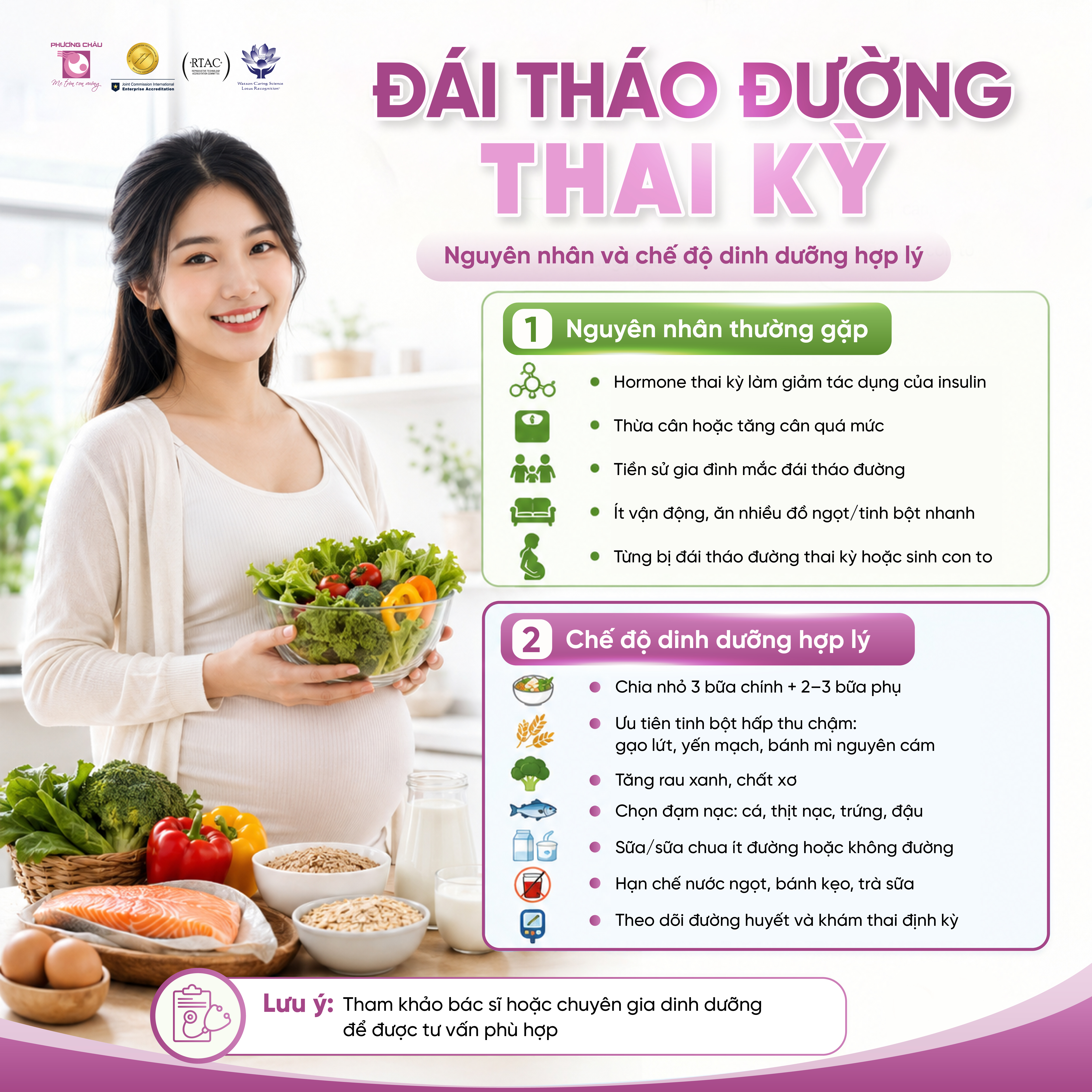 Đái tháo đường thai kỳ - Nguyên nhân và chế độ dinh dưỡng hợp lý