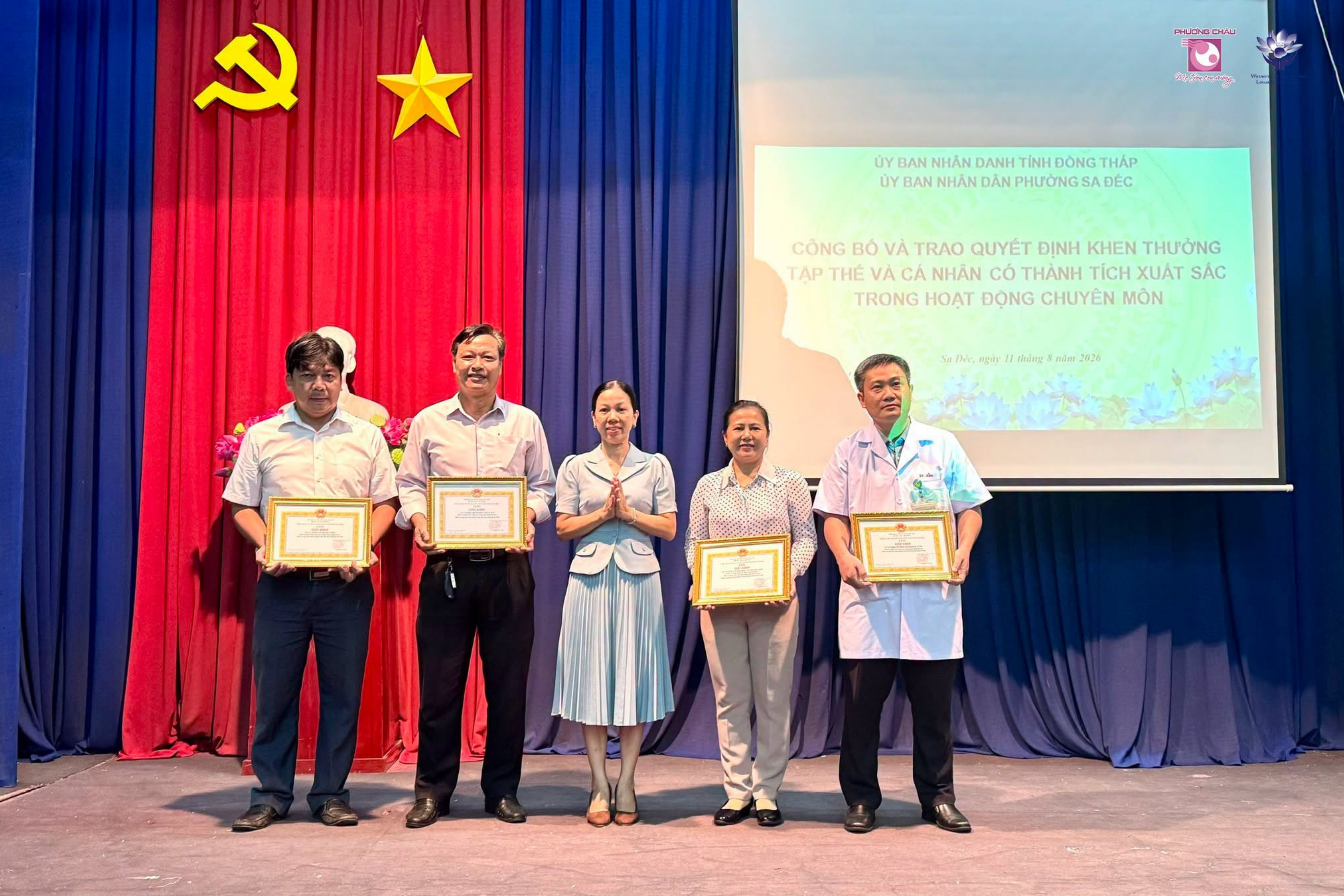 UBND PHƯỜNG SA ĐÉC KHEN THƯỞNG BV PCSĐ TRONG CÔNG TÁC ĐIỀU TRỊ NĐTP