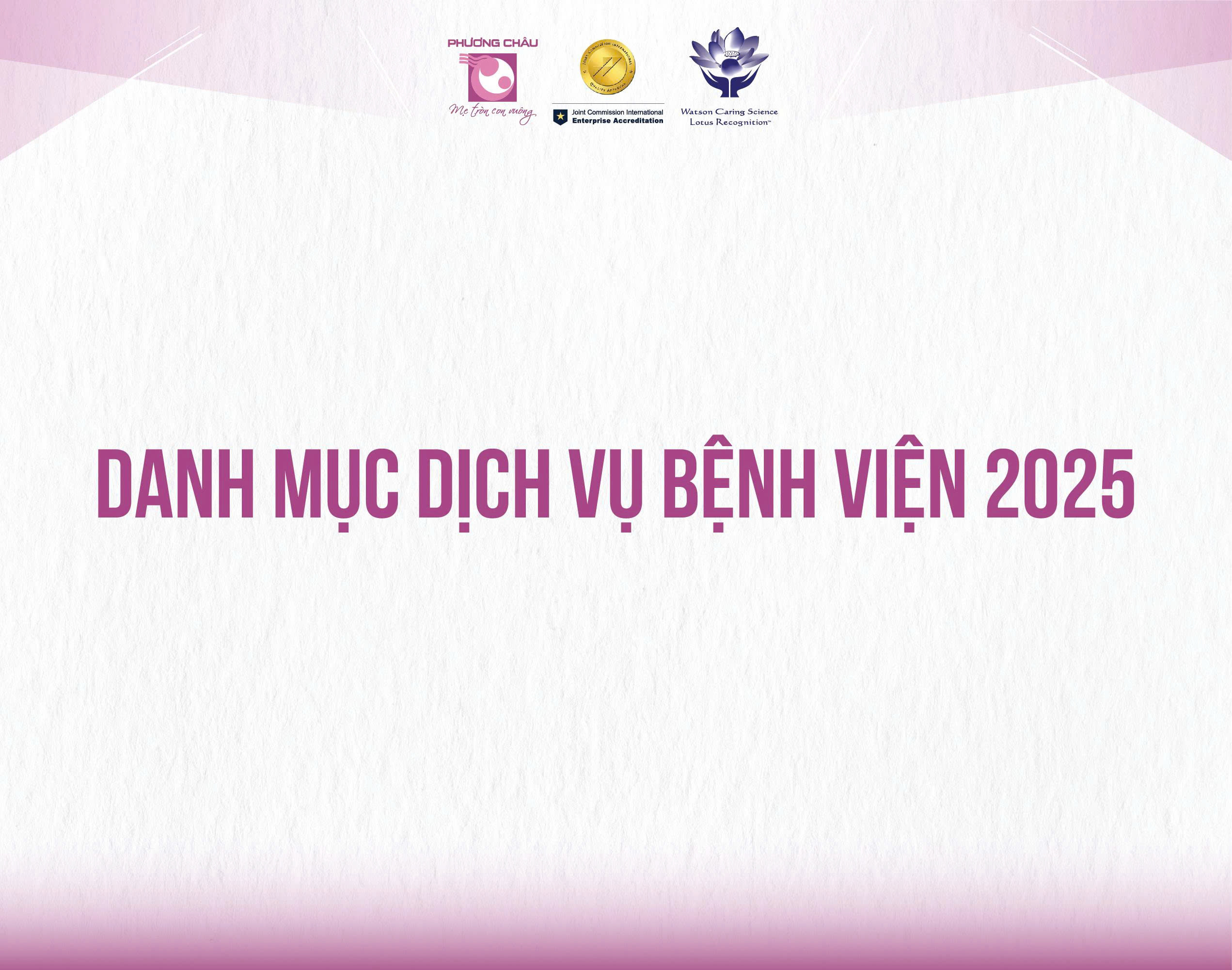 DANH MỤC DỊCH VỤ 2025